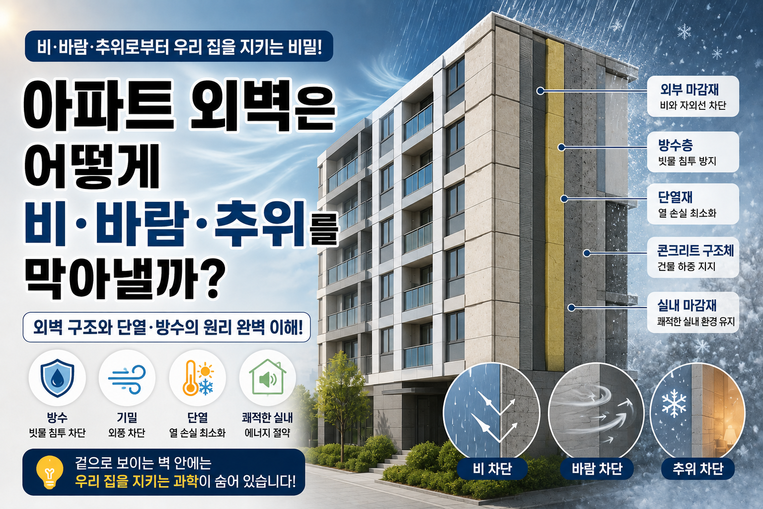 아파트 외벽의 방수단열원리